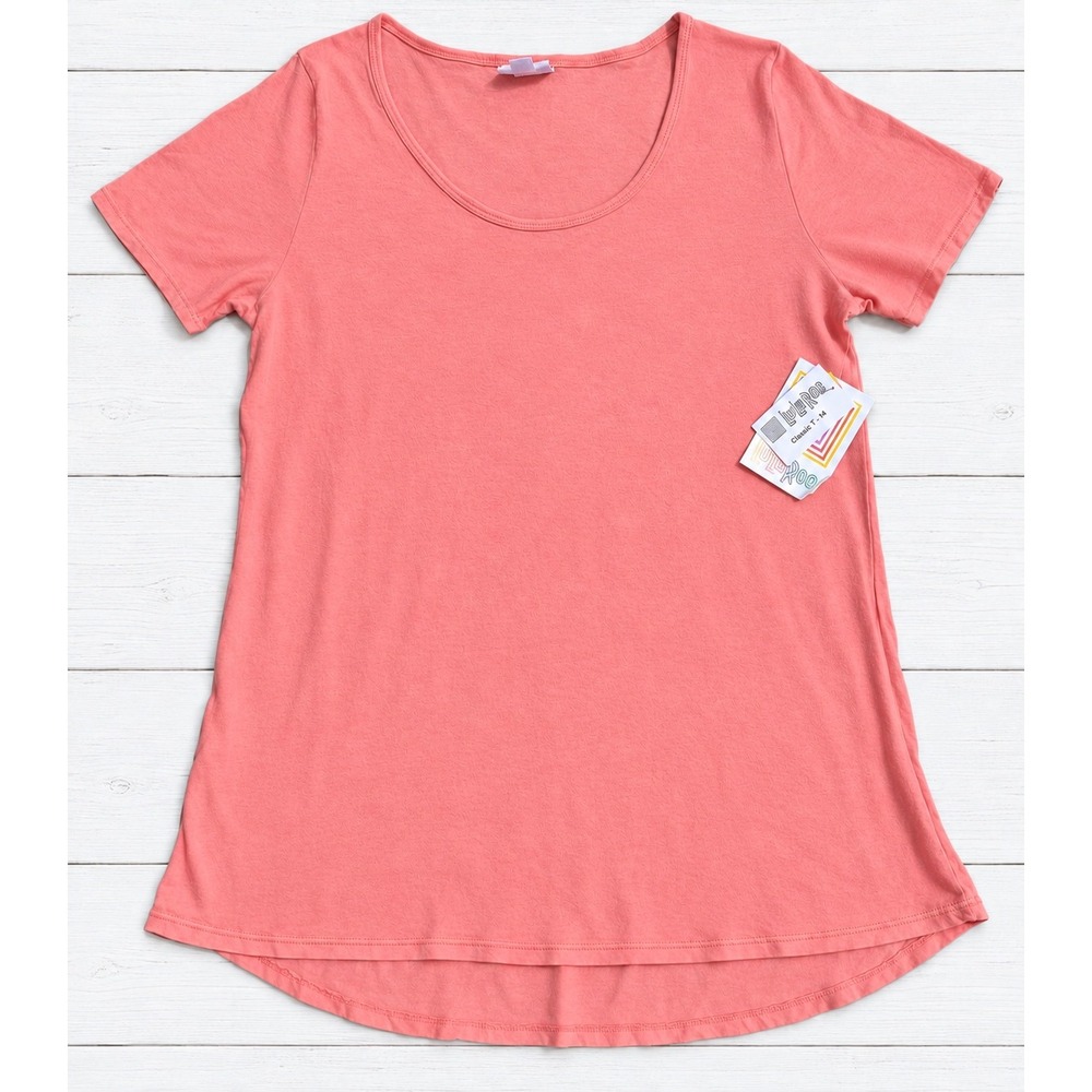 LuLaRoe Classic T Solid Coral Pink Scoop Neck Short Sleeve Tee Size M